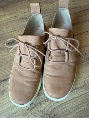 Eileen Fisher Nubuck Leather Lace Up Oxford Derby Platform Sneakers 6.5 EUC